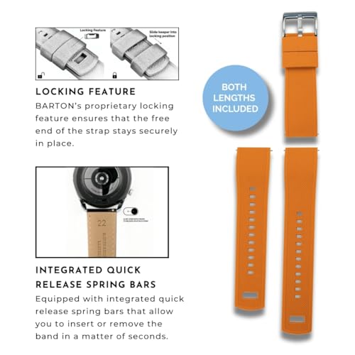 Image of BARTON Elite Silicone Watch Bands - Quick Release - Choose Strap Color & Buckle Color (Stainless Steel, Black PVD or Gunmetal Grey) - 18mm, 20mm, 22mm & 24mm Watch Straps