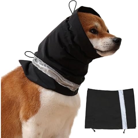 UUREED Dog Hematoma Ear Wrap, Dog Anxiety Relief Hat, Dog Windproof Waterproof Reducing Noise Hat, Warm Dog Ear Cover Winter Hat, Dog Ear Covers for Bath, Thunderstorms Cover