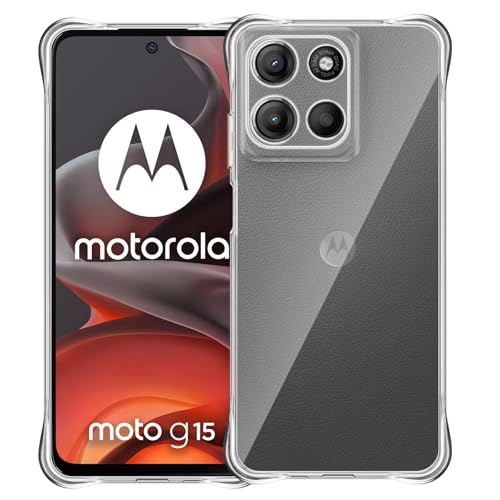 Datree para Motorola Moto G15 Funda, Espalda Ultra Slim Cáscara Silicona Flexible Claro Ligero TPU Suave Case, Arañazos Cubierta Protectora Cover