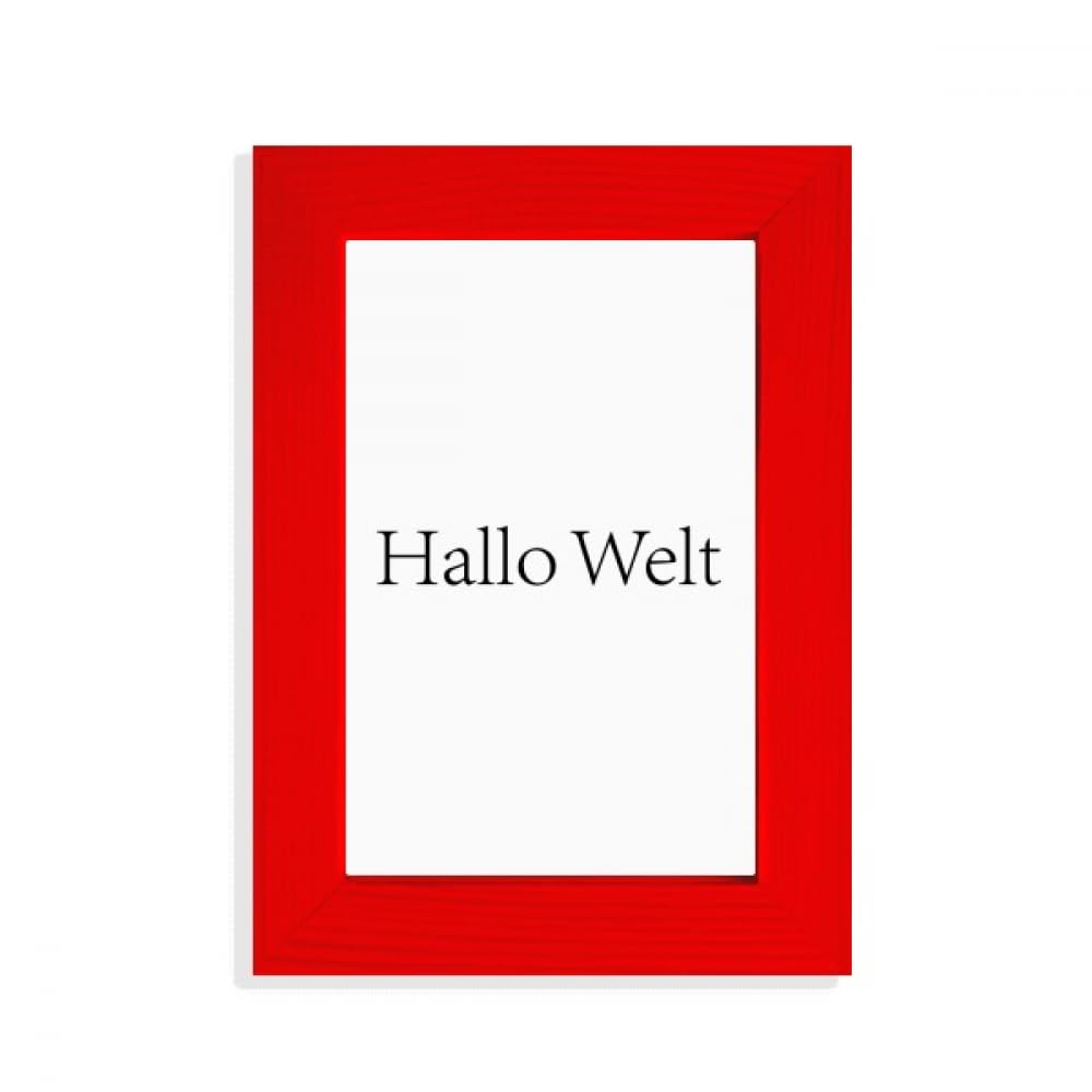 Cadre photo Art déco allemand rouge Hello World pour raviver un mur blanc terne