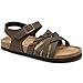 Torotto Girls Sandals with Cork Footbed Adjustable Buckle Casual Slides Sandals Open Toes Flat for Kids Toddler(LHJ674/Dark brown,37)