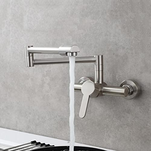 Robinet d'évier pivotant et escamotable double entrée eau chaude froide - 2