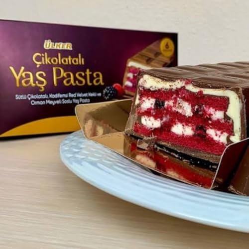 Image of Ulker Cikolatali Yas Pasta, Red Velvet Milk Chocolate Cake with Forest Fruit Filling, 395g (From Turkey)