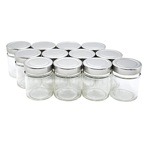 U-Pack 12 pieces of 5oz Glass Spice Bottles Spice Jars with Silver Metal