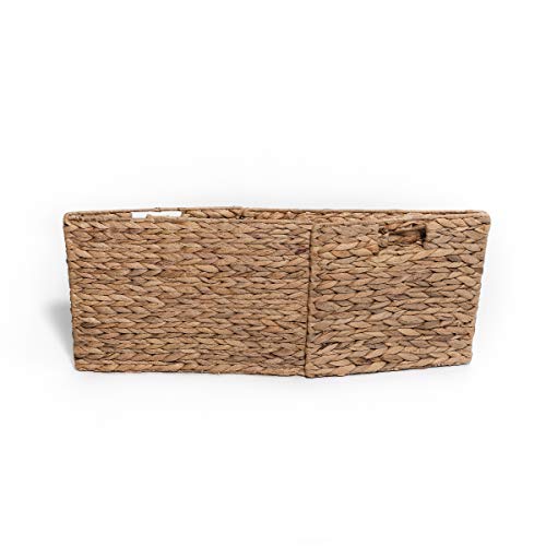 6 Decorative Hand-Woven Small Water Hyacinth Wicker Storage Basket, 16X11X11 Perfect For Shelving Units #TOP5