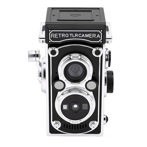 Dpofirs Appareil Photo Numérique Rétro, Portable Vintage Style TLR 1080p FHD Vidéo 64 MP Autofocus Petite Caméra de vlog pour Débutants, Adolescents et Adultes, pour Voyage, (Black)