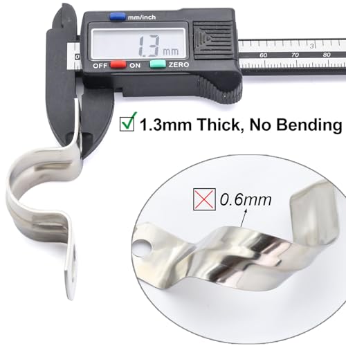 Heavy Duty Pipe Clamps 1" FamlTol U Pipe Brackets 304 Stainless Steel Tube clamp Rigid Pipe Strap for Pipes and Cables | 25 mm | 10 pcs - Image 4