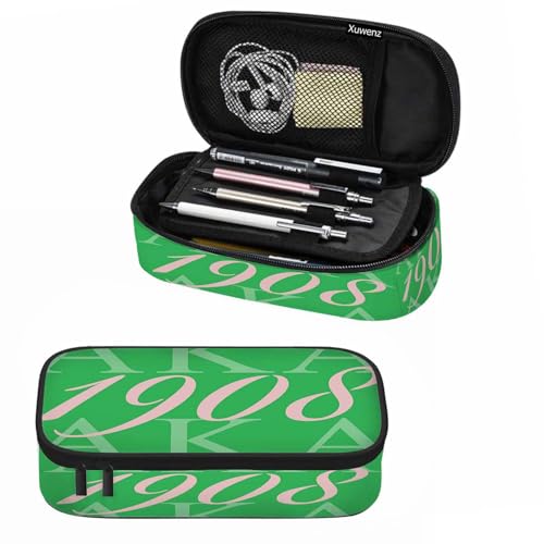 Image of Green Aka 1908 Pencil Case Organizer Hip Hop Style Funny Stationery Box Makeup Colleague School Supply for Adults Boy Girl