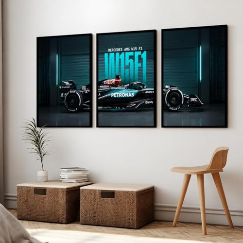 Image of HOMESY Sports Car Framed Posters Gift Items for Boys Room | Wall Decoration for Bedroom Living Room Office Gaming Room Decor | Sports Car Poster with Frame for Wall Decor Set Of 3 Size (13x17 inch, BLACK)