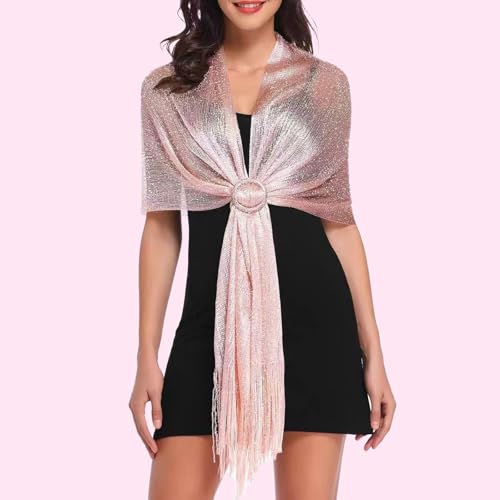 Evening Dress Shawls and Wraps for Women, Dressy Shawls and Wraps Come with Scarf Ring Clip