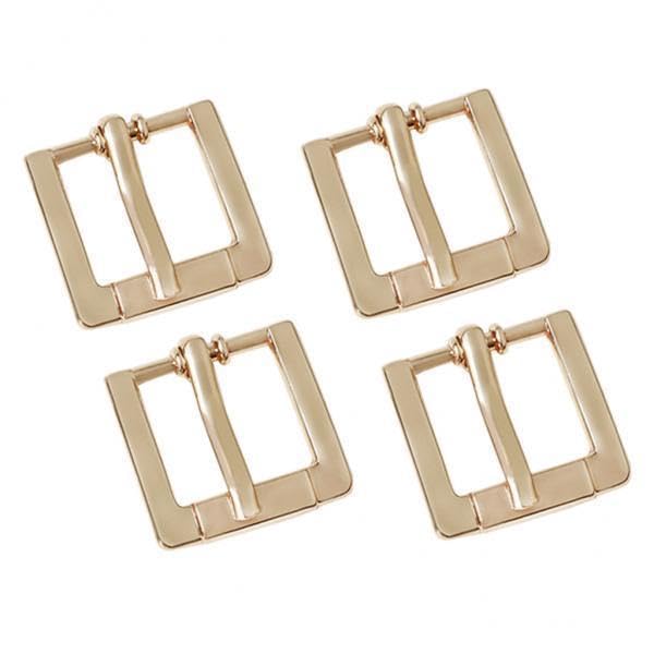 SNAPPSY 5x4pcs Replacement Metal Belt Buckle for Leather Belt Handbag Strap Golden