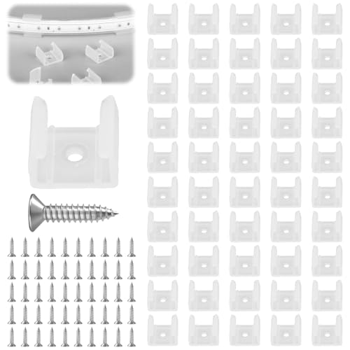 50 Clips Transparentes de Montaje Para Tiras