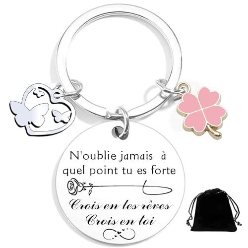 YUANSI Porte-Clé De Courage Et Persévérance Cadeau De Motivation Et D'encouragement Pour Femme Et Amie cadeau petite amie,camarade de classe.sœur,collègue. (N'oublie...)