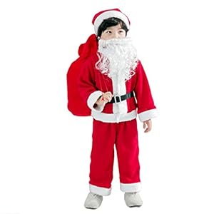 Kerstman pak kerst Deluxe kerstman kostuum voor jongens en meisjes Santa rood Fancy Dress pluche cosplay kerst Outfit kleding (niet bevat een baard kersttas)