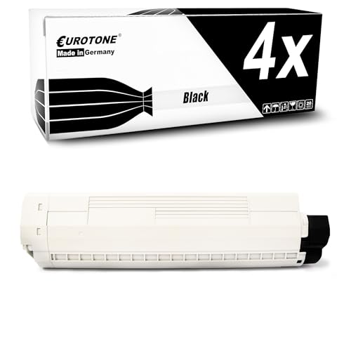 Toner Oki ES8460 de rechange Eurotone noir pack de 4 cartouches laser pour impression de bureau