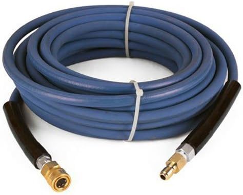 4000 Psi 3/8 Inches x 100 Feet Non Marking Single Wire Blue Pressure Washer Hose with Couplers