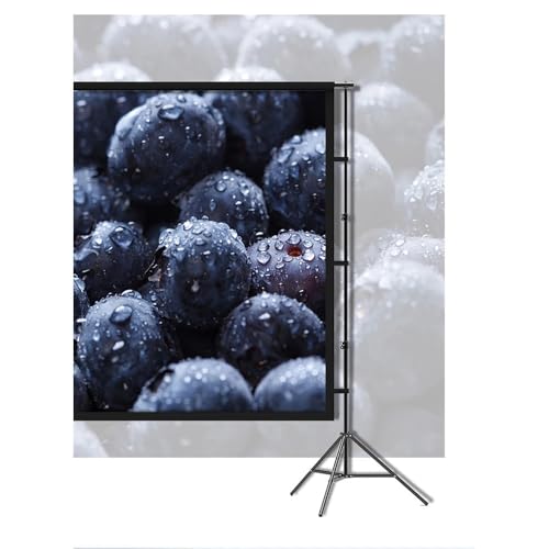 Pantalla de proyección para cine en casa con soporte, pantalla HD portátil de 100 pulgadas con funda de transporte miniatura 3