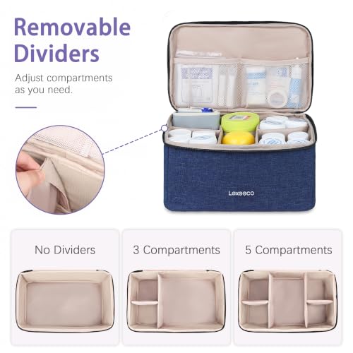 Image of Lexeeco Dual Layers Medicine Pill Bottle Organizer Bag with Lockable Zipper