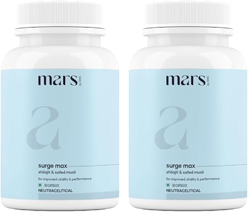 mars by GHC Surge Max Caps - Paquete de 2 (120 N)  Desarrollado por Safed Musli & Gokshura  Mantiene sobre toda la salud  Good Health Company