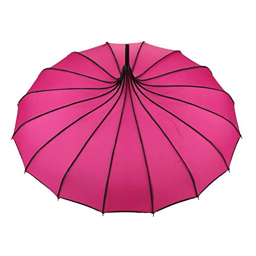 Abracing Vintage Pagoda Paraguas Boda Fiesta Sol Lluvia UV Protector Paraguas - Rosa Roja