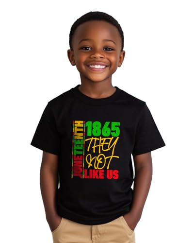 JingleFolk Kids Juneteenth Shirt for Toddler Boys Girls Black History Freedom Day T-Shirts Short Sleeve Cotton Ages 2-8