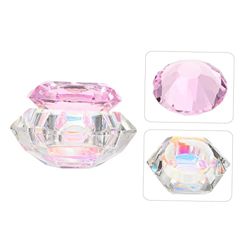 Recipiente hexagonal de cristal para arte en uñas miniatura 3