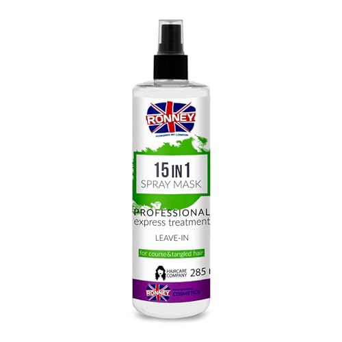 RONNEY 15in1 Leave in Conditioner Spray for Glossy Hair | Hair Detangling Spray & Heat Protector - Moisturise & Nourish | Professional Leave-in Hair Conditioner for Curly Hair - Shine Spray