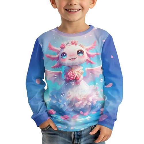 Image of WELLFLYHOM Long Sleeve T-Shirt for Boys Girls 3-16 Years Old Tee Tops Crewneck Pullover Shirts Fall Outfits
