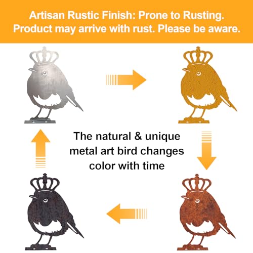 Reagia Metal Bird Decoration with a Crown - Image 3