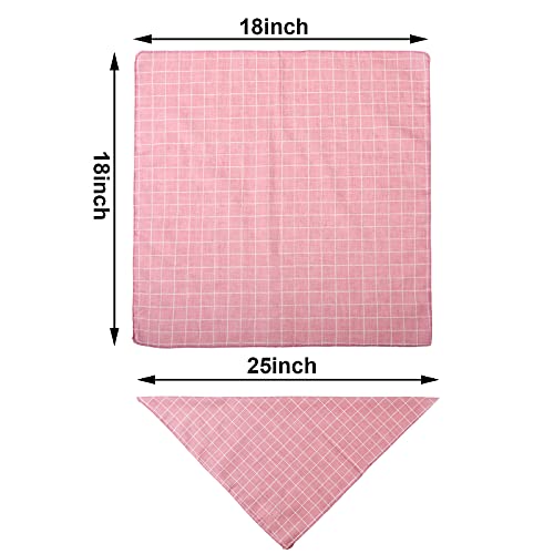 SATINIOR 8 Pieces Dog Bandanas Plaid Dots Spring Dog Bandana Triangle Scarf Soft Washable Adjustable Pet Bib Accessories for Small Medium Large Cats Pets