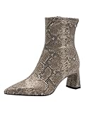 Tamaris Botines de tacón para mujer 1-25315-45, Beige Snake, 40 EU