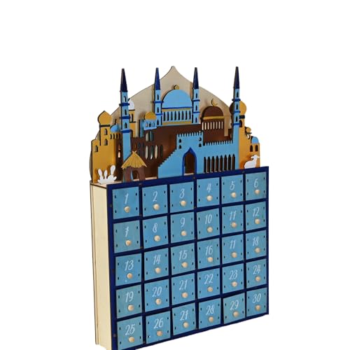 LICHENGTAI Calendrier compte à rebours du Ramadan en bois à faire soi-même - Calendrier de l'Avent 2025 pour l'Aïd Mubarak - Décoration de table - Cadeau pour enfants – vue 2