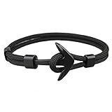  EXINOX Pulsera Nautica  Hombre Mujer  Nautica Edition  Ancla Negro Mate (Negro)
