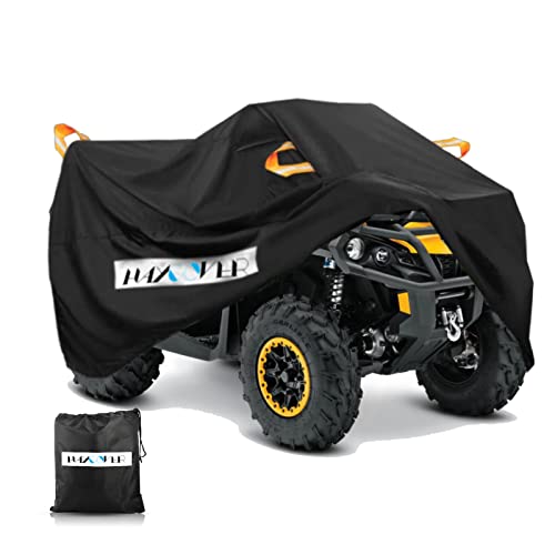 Copertura impermeabile per ATV, in tessuto Oxford 210D resistente, copertura grande HAYCOVER per ATV Quad, scooter, moto, quad, per esterni, contro la polvere, pioggia, protezione UV (nero, 260L*120W