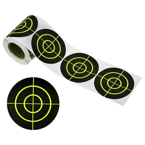 PATIKIL 3' Pegatinas de Objetivos de Salpicaduras Circulares, 1 Rollo de Objetivos de Papel Reactivo Adhesivos para Práctica en Campo de Tiro, Estilo Amarillo/Negro 7