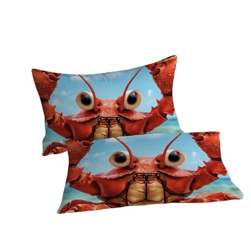 Housse de couette crabe imprimé 3D en microfibre douce avec 2 taies - 7
