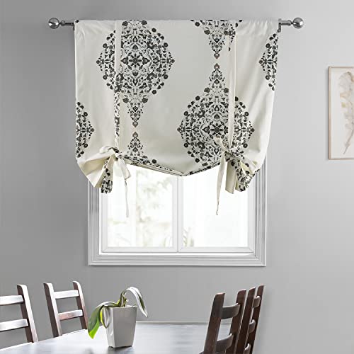 Image of HPD Half Price Drapes Room Darkening Tie Up Curtains 46 X 63 Inch Kerala Printed Cotton Window Roll Up Balloon Curtain for Living Room, Kitchen PRTW-TUD41B-63 (1 Panel), Kerala Cocoa