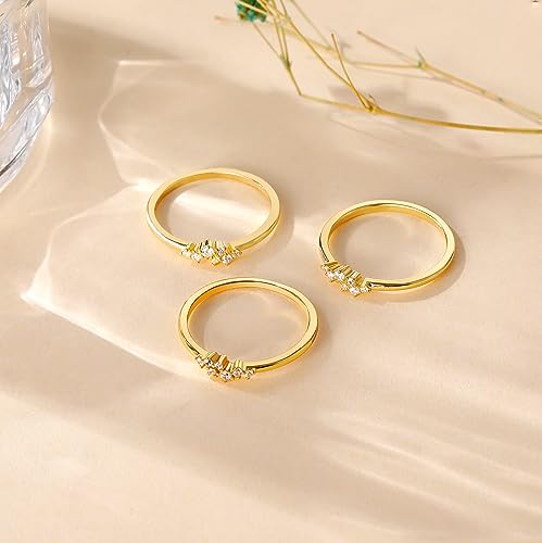 Mameloly 1.5Mm 925 Sterling Silver 14K Gold Plated Cz Wedding Bands For Women Dainty Stackable Cubic Zirconia Engagement Rings For Her Size 7 #TOP2
