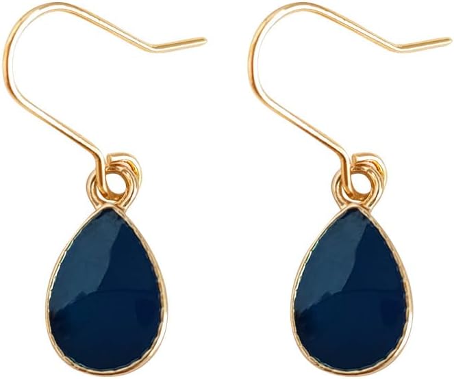 Navy Blue Earrings Blue Teardrop Earrings for Women Minimalist Waterdrop Dangle Earring Exquisite Gold Oval Hook Earring Jewelry