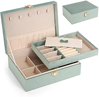 Jewellery box girls jewellery box women, jewellery storage travel small, jewellery boxes men's gift, jewellery case for earrings, earrings, rings, necklace, bracelets, cufflinks