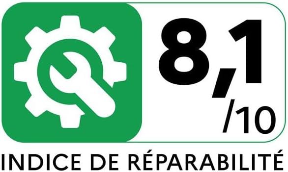 Repairability Index for LG F94N15WHS washing machine, showing a score of 8.1 out of 10.