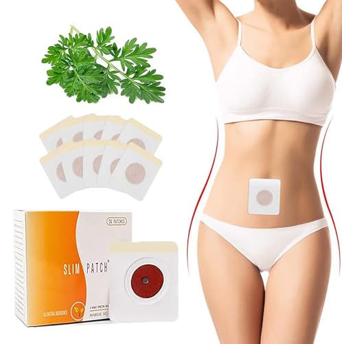 Parches Adelgazantes para Abdomen y Cintura, 30 Piezas Naturales de Fácil Aplicación, Ayuda a Quemar Grasa y Moldear el Vientre, Apto para Hombres y Mujeres