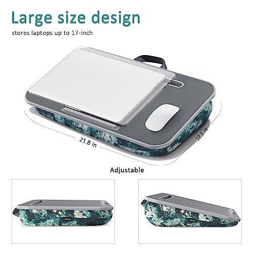 Lap Desk With Pillow Cushion, Home Office Portable Laptop Lap Desk With Device Ledge & Tablet Holder, Removable & Washable, For Sofa Bed Working Writing, Lap Desk For Laptop, Fits Up To 17 Inch Laptop #TOP7