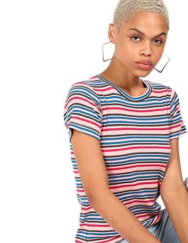 Image of SUGR Basics Women's Striped Regular Fit T-Shirt