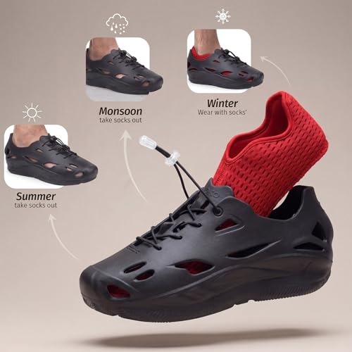 Image of YOHO Zogs Convertible Hybrid Clog-Sneaker for Men | Waterproof Monsoon & Rainy Footwear | Removable Knit Socks