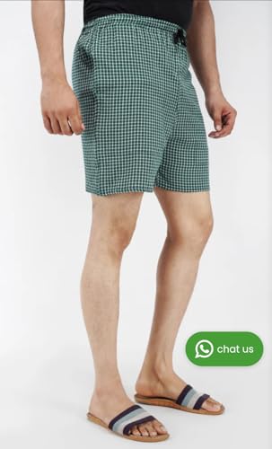 Image of Men's Cotton Regular Fit Checkered Shorts with Inside Comfortable Elastic Waistband (Pack of 3)