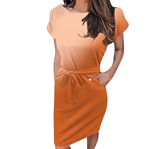 Robe d'été courte coton ample et décontractée avec cordon avant