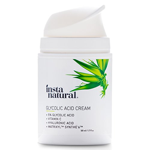 Glycolic Acid Cream - Daily Moisturizer for Wrinkles and Fine Lines - Smoothing and Tightening Lotion - With Vitamin C, Glycolic Acid & More - InstaNatural - 1.7 oz