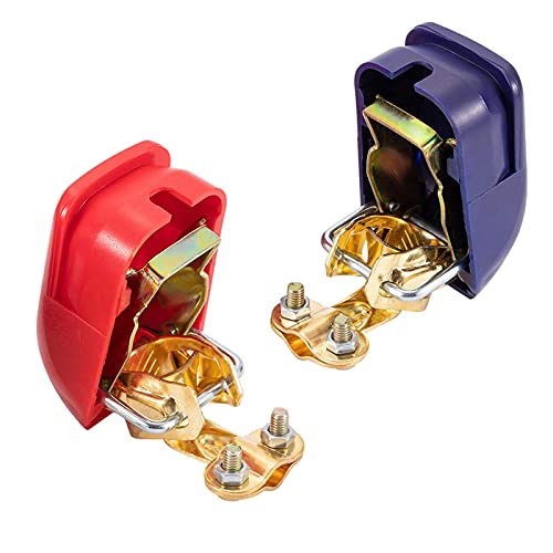 2pcs Quick Release Car Battery Terminal Connectors, Battery Clamps - 12V Battery Connector, Car Battery Clips, Leisure Battery Connector for Car, Caravan, Motorhome 12V Battery Terminal