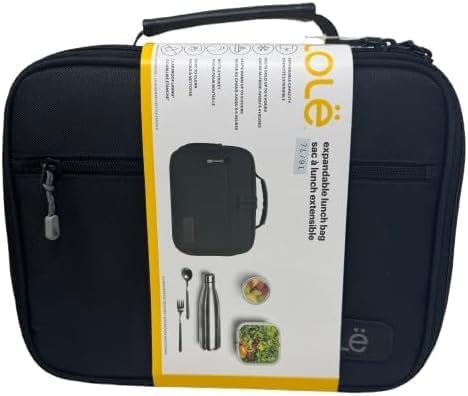 Expandable Lunch Bag Compatible with Lolë – Insulated, Stylish, and Portable (Black)